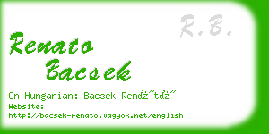 renato bacsek business card